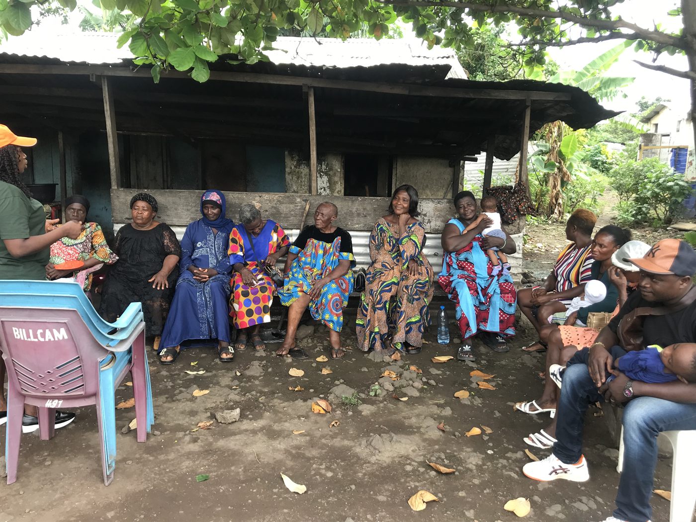 Outreach team meeting with beneficiaries